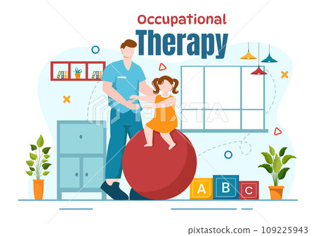 Occupational Therapy Vector Illustration with Treatment Session on Screening Development of Person and Medical Rehabilitation in Healthcare Background Occupational Therapy Vector Illustration with Treatment Session on Screening Development of Person and Medical Rehabilitation in Healthcare Background 109225943
