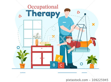 Occupational Therapy Vector Illustration with Treatment Session on Screening Development of Person and Medical Rehabilitation in Healthcare Background 109225945