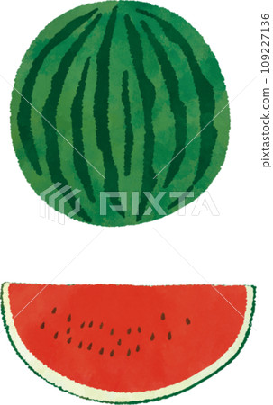 Watermelon watercolor style illustration material Watermelon watercolor style illustration material 109227136