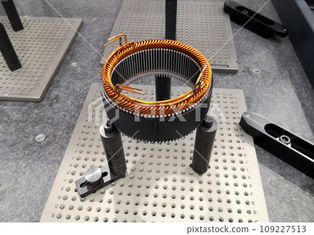 Detail Of Copper Winding Coil parts Inspection by CMM in industrial factory. Detail Of Copper Winding Coil parts Inspection by CMM in industrial factory. 109227513