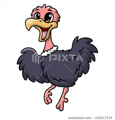 Cute ostrich cartoon on white background Cute ostrich cartoon on white background 109227529