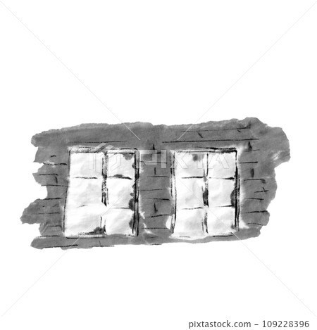 Winter window monochrome illustration (hand-drawn ink illustration) Winter window monochrome illustration (hand-drawn ink illustration) 109228396