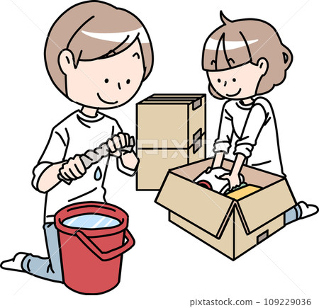 Men and women preparing to move 109229036