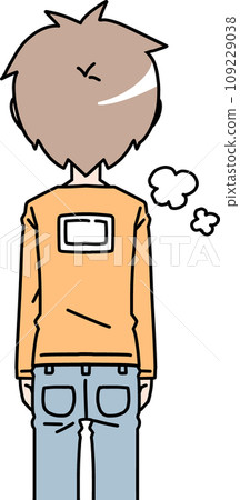 一個男人把暖爐放在背上 一個男人把暖爐放在背上 109229038