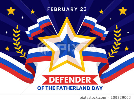 Defender of the Fatherland Day Vector Illustration on 23 February with Russian Flag and Star in National Holiday of Russia Flat Cartoon Background Defender of the Fatherland Day Vector Illustration on 23 February with Russian Flag and Star in National Holiday of Russia Flat Cartoon Background 109229063