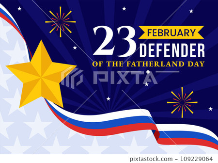 Defender of the Fatherland Day Vector Illustration on 23 February with Russian Flag and Star in National Holiday of Russia Flat Cartoon Background Defender of the Fatherland Day Vector Illustration on 23 February with Russian Flag and Star in National Holiday of Russia Flat Cartoon Background 109229064