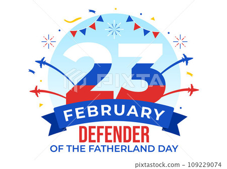 Defender of the Fatherland Day Vector Illustration on 23 February with Russian Flag and Star in National Holiday of Russia Flat Cartoon Background Defender of the Fatherland Day Vector Illustration on 23 February with Russian Flag and Star in National Holiday of Russia Flat Cartoon Background 109229074