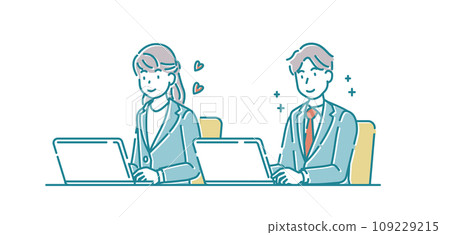 Computer work illustration Computer work illustration 109229215
