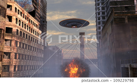 City attacked by UFOs 109229798