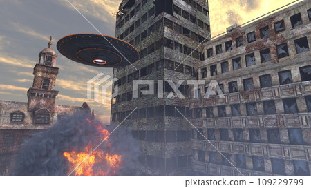City attacked by UFOs 109229799