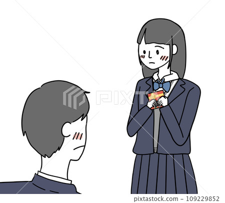 Male and female students are nervous about Valentine's Day Male and female students are nervous about Valentine's Day 109229852