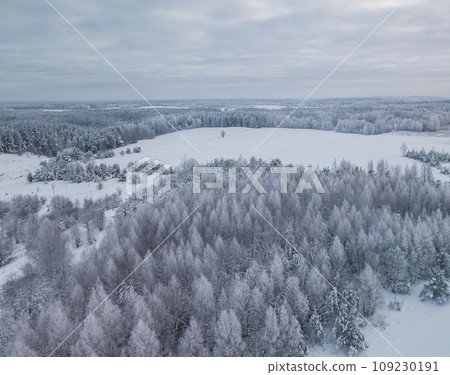 Aerial view of winter landscape Aerial view of winter landscape 109230191