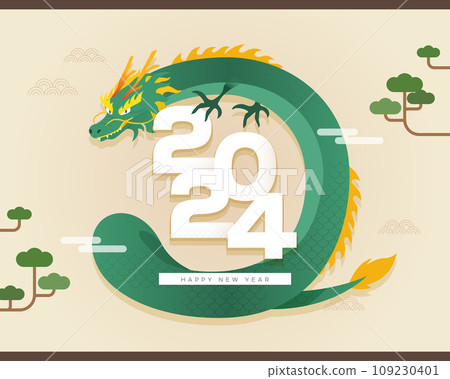 2024 New Year's Dragon Card Illustration 109230401