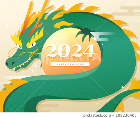 2024 New Year's Dragon Card Illustration 2024 New Year's Dragon Card Illustration 109230403