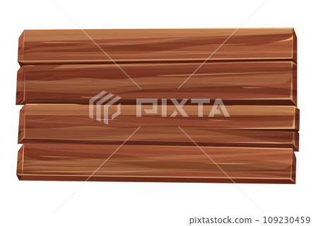 Wooden plank, rustic wooden frame in cartoon style isolated on white background. Panel, plate ui game design. textured timber. Wooden plank, rustic wooden frame in cartoon style isolated on white background. Panel, plate ui game design. textured timber. 109230459