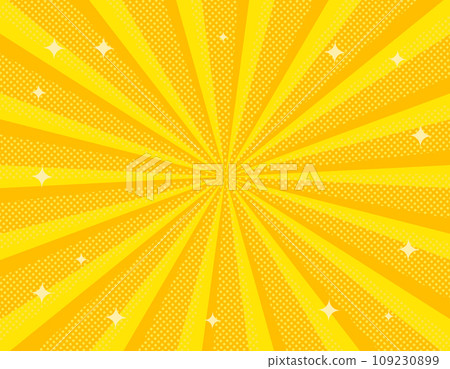 閃光點圖案集中線/黃色 109230899