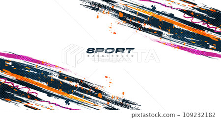 Abstract and Colorful Brush Background with Halftone Effect. Brush Stroke Illustration for Banner, Poster, or Sports Background. Scratch and Texture Elements For Design Abstract and Colorful Brush Background with Halftone Effect. Brush Stroke Illustration for Banner, Poster, or Sports Background. Scratch and Texture Elements For Design 109232182