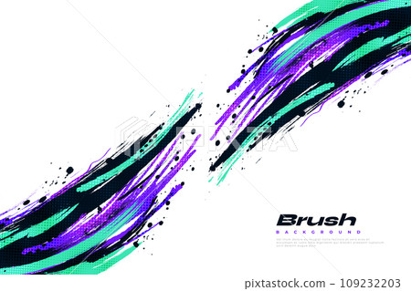 Abstract and Colorful Brush Background with Halftone Effect. Brush Stroke Illustration for Banner, Poster, or Sports Background. Scratch and Texture Elements For Design Abstract and Colorful Brush Background with Halftone Effect. Brush Stroke Illustration for Banner, Poster, or Sports Background. Scratch and Texture Elements For Design 109232203