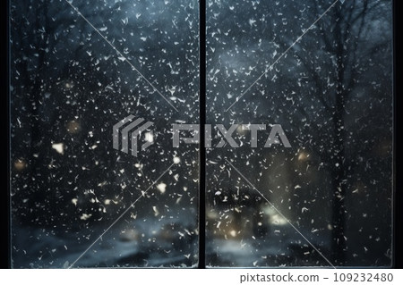 Winter scenery seen from the window AI generated image AI image Winter scenery seen from the window AI generated image AI image 109232480