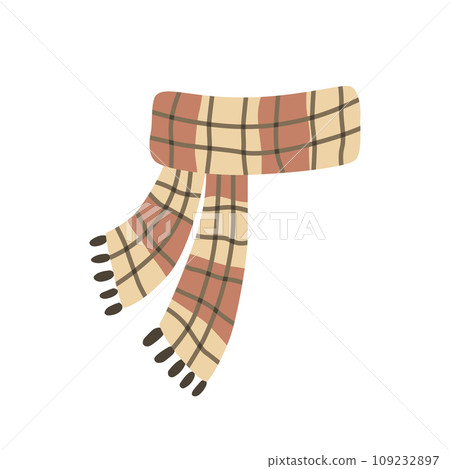 Illustration knitted scarf isolated on white background. Winter scarf Illustration knitted scarf isolated on white background. Winter scarf 109232897