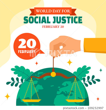 Social Justice Day Social Media Illustration Flat Cartoon Hand Drawn Templates Background Social Justice Day Social Media Illustration Flat Cartoon Hand Drawn Templates Background 109232997