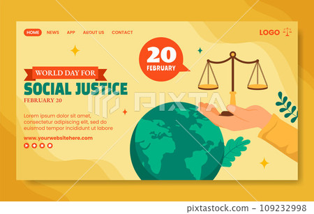 Social Justice Day Social Media Landing Page Cartoon Templates Background Illustration Social Justice Day Social Media Landing Page Cartoon Templates Background Illustration 109232998