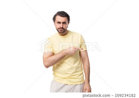 well-groomed young caucasian man with an unshaven beard and mustache against the background with well-groomed young caucasian man with an unshaven beard and mustache against the background with 109234182