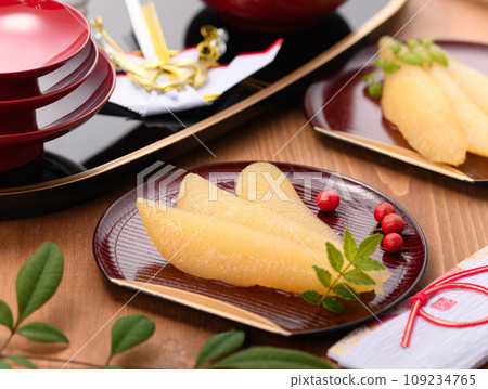 Seasoned herring roe, a standard New Year dish Seasoned herring roe, a standard New Year dish 109234765