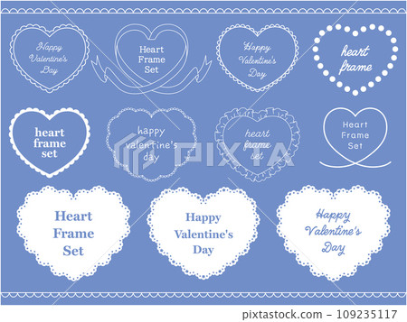 Vector illustration set of girly heart frames Vector illustration set of girly heart frames 109235117