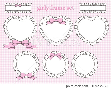 Vector illustration set of ruffles and ribbon frames Vector illustration set of ruffles and ribbon frames 109235123
