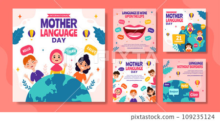 Mother Language Day Social Media Post Flat Cartoon Hand Drawn Templates Background Illustration Mother Language Day Social Media Post Flat Cartoon Hand Drawn Templates Background Illustration 109235124