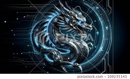 發光龍輪廓的插圖 發光龍輪廓的插圖 109235143