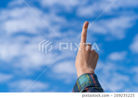 pointing finger pose pointing finger pose 109235225