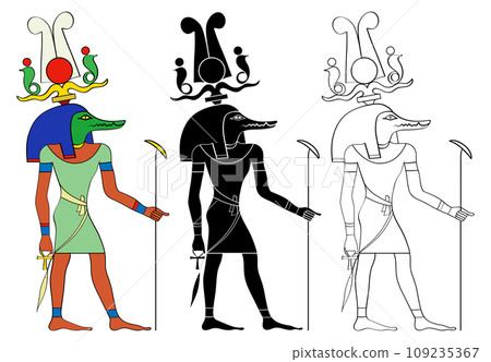Sobek - crocodile God of strength and power in Ancient Egypt Sobek - crocodile God of strength and power in Ancient Egypt 109235367
