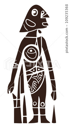 Figure in the style of primitive and indigenous art Figure in the style of primitive and indigenous art 109235368