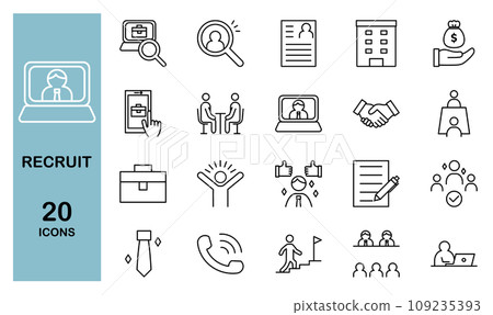 Recruitment icon set 109235393