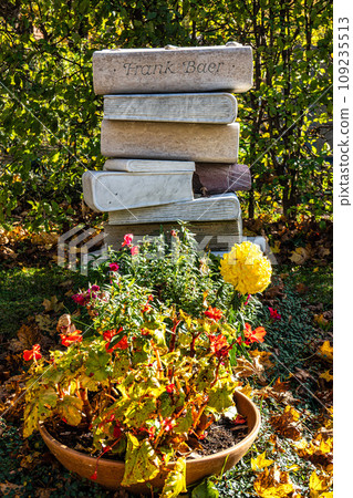 Autumn view of the Northern Cemetery is one of the largest cemeteries in Munich, Germany 109235513