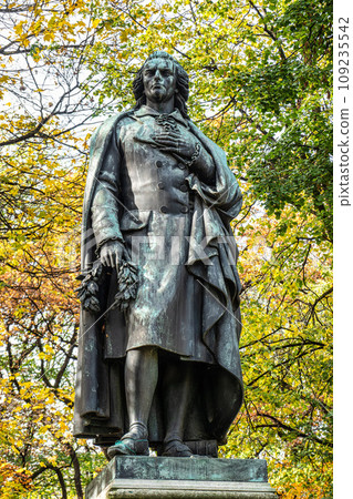 Friedrich Schiller monument at Maximiliansplatz square of Munich, Germany. The monument was unveiled in 1863. Friedrich Schiller monument at Maximiliansplatz square of Munich, Germany. The monument was unveiled in 1863. 109235542