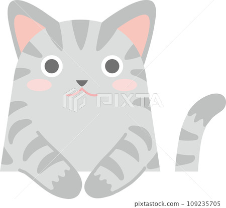 貓插畫_Nyanko_鯖魚貓_伸出雙臂的鯖魚貓 109235705