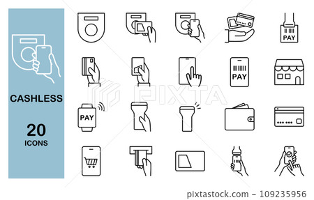Cashless icon set 109235956