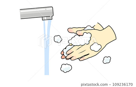 用肥皂洗手 用肥皂洗手 109236170