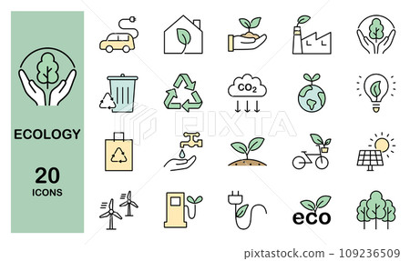 Ecology icon set color 109236509