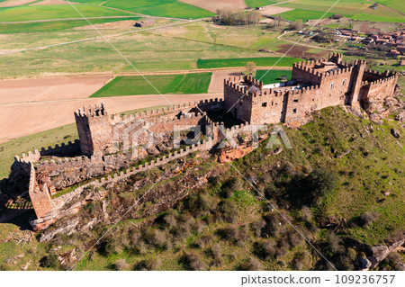 Ruins of Castle of Riba de Santiuste from above 109236757