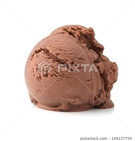 Chocolate ice cream on white backgrounds Chocolate ice cream on white backgrounds 109237750