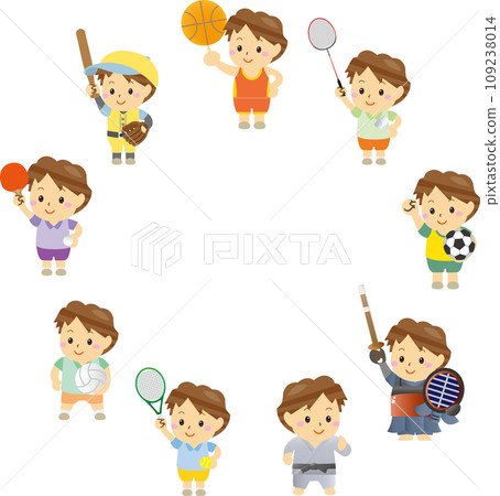 一群孩子參加各種運動 一群孩子參加各種運動 109238014