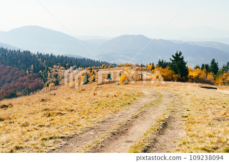 Autumn Carpathian mountains in october. 109238094