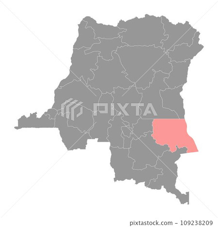 Tanganyika province map, administrative division of Democratic Republic of the Congo. Vector illustration. 109238209