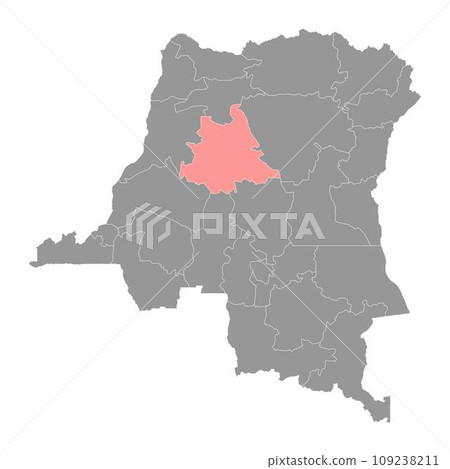 Tshuapa province map, administrative division of Democratic Republic of the Congo. Vector illustration. 109238211