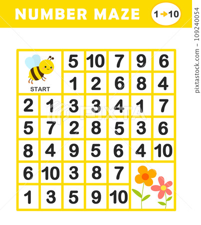 number maze from 1 to 10 109240054