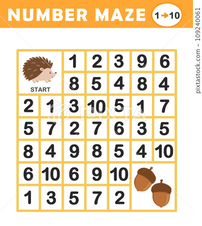 number maze from 1 to 10 109240061